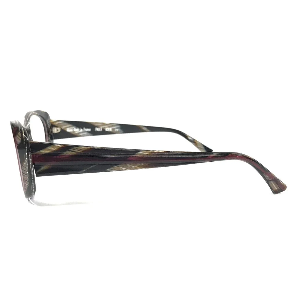 Pierre Eyewear Eyeglasses Frames PAOLA VCB30 Brown White Horn Striped 53-15-138